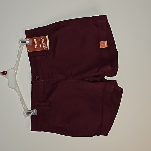 Arizona Jean Company Juniors Burgundy Shortie Shorts Size 5 - Picture 1 of 7